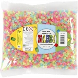Bügelperlen, Größe 5x5 mm, Lochgröße 2,5 mm, medium, Neonfarben, 6000 sort./ 1 Pck