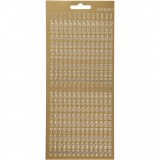 Sticker, Zahlen, Blatt 10x23 cm, Gold, 1 Bl.