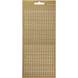 Sticker, Zahlen, Blatt 10x23 cm, Gold, 1 Bl.