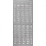 Sticker, Zahlen, Blatt 10x23 cm, Silber, 1 Bl.