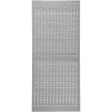 Sticker, Zahlen, Blatt 10x23 cm, Silber, 1 Bl.