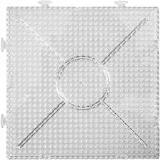 Steckplatte, Großes Quadrat, Größe 15x15 cm, medium, Transparent, 2 Stk/ 1 Pck