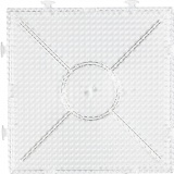 Steckplatte, Großes Quadrat, Größe 15x15 cm, medium, Transparent, 1 Stk