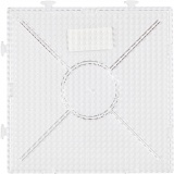 Steckplatte, Großes Quadrat, Größe 15x15 cm, medium, Transparent, 1 Stk