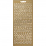 Sticker, Buchstaben, Blatt 10x23 cm, Gold, 1 Bl.