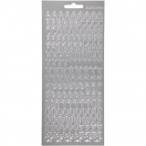 Sticker, Buchstaben, Blatt 10x23 cm, Silber, 1 Bl.