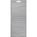 Sticker, Buchstaben, Blatt 10x23 cm, Silber, 1 Bl.