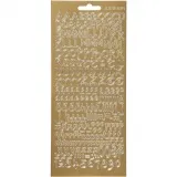 Sticker, Buchstaben, Blatt 10x23 cm, Gold, 1 Bl.