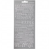 Sticker, Buchstaben, Blatt 10x23 cm, Silber, 1 Bl.