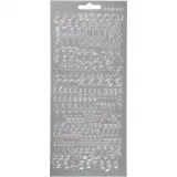 Sticker, Buchstaben, Blatt 10x23 cm, Silber, 1 Bl.