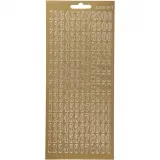 Sticker, Zahlen, Blatt 10x23 cm, Gold, 1 Bl.