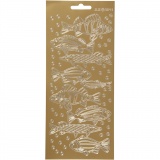 Sticker, Fische, 10x23 cm, Gold, 1 Bl.