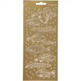 Sticker, Fische, Blatt 10x23 cm, Gold, 1 Bl.